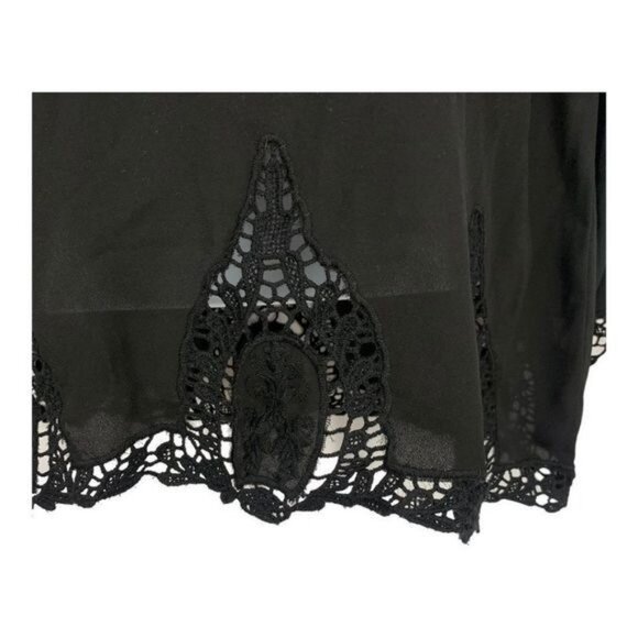 Charming Charlie Womens Black Lace Trim Blouse Size Medium - Picture 2 of 6